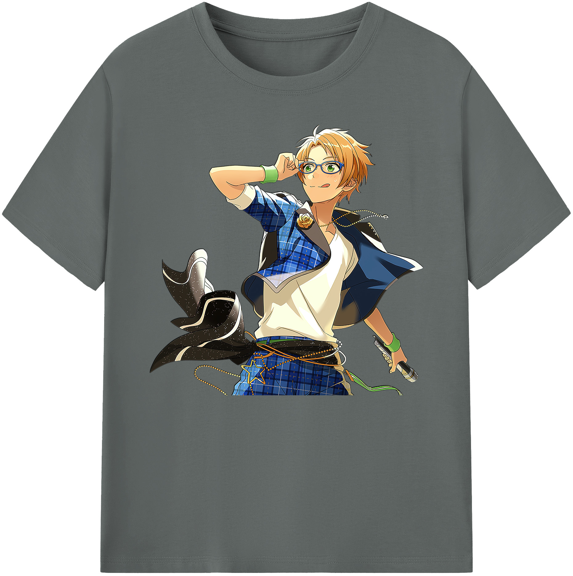 （画像用） あんさんぶるスターズ! Ensemble Stars 綿100％ メンズ半袖Tシャツ｜肌触りやわらか＆通気性